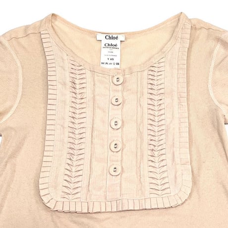 【USED】00'S CHLOE COTTON RIB S/S TOP