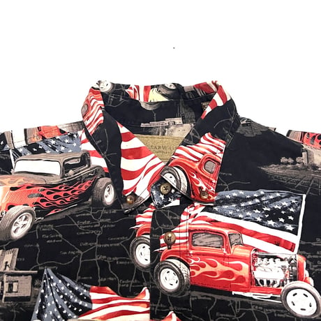 【USED】90's CLEAR WATER HOT ROD CARS S/S SHIRT