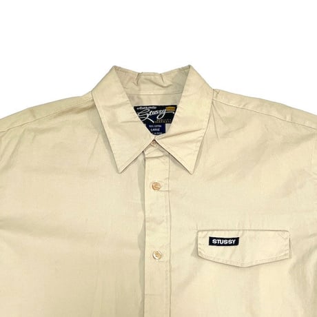 【DEAD STOCK】00'S STUSSY UTILITY POCKET SHIRT BEIGE