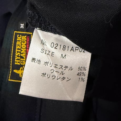 【USED】90's-00's HYSTERIC GLAMOUR BLACK WATCH TARTAN BONDAGE TROUSERS