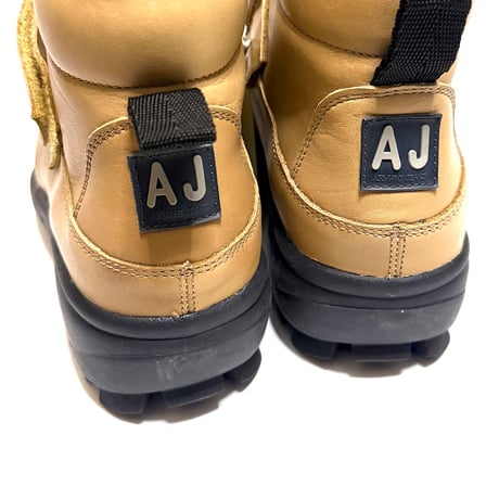 【DEAD STOCK】00's ARMANI JEANS Velcro Strap Boots Camel