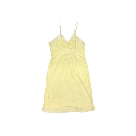 【USED】60's Perlon LINGERIE SLIP DRESS LEMON YELLOW