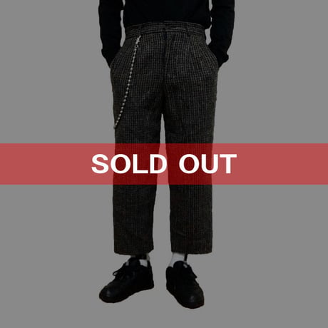 【USED】WOOL HOUNDSTOOTH CROPPED TROUSERS