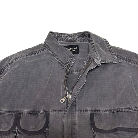 【USED】00's Eddie Bauer 3-POCKET RIPSTOP ZIP SHIRT