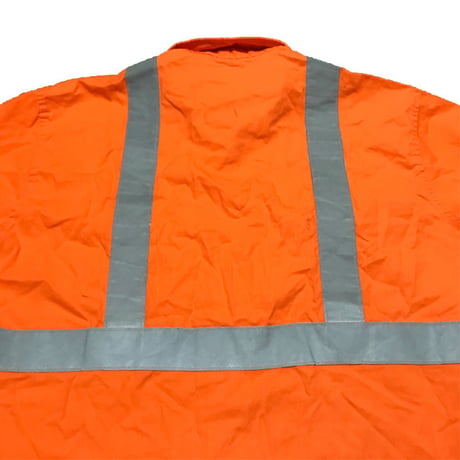【USED】OVERSIZED SAFETY REFLECTIVE WORK SHIRT ORANGE