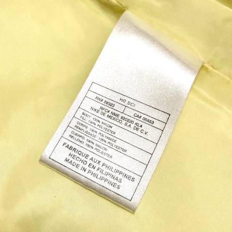 【USED】00's NIKE Detachable Sleeve Puffer Jacket Pastel Yellow