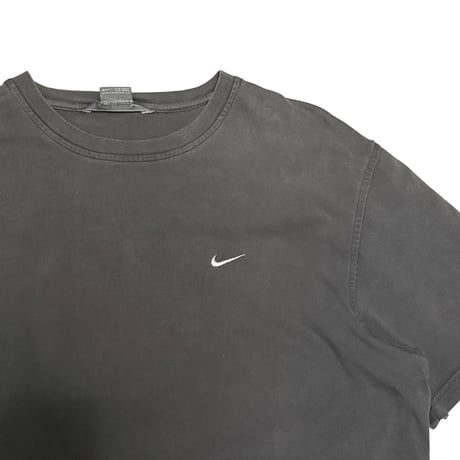 【USED】00's NIKE Layered Sleeve Swoosh T-shirt Charcoal × Off-White