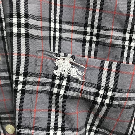 【USED】90'S BURBERRYS GRAY NOVA CHECK B.D SHIRT