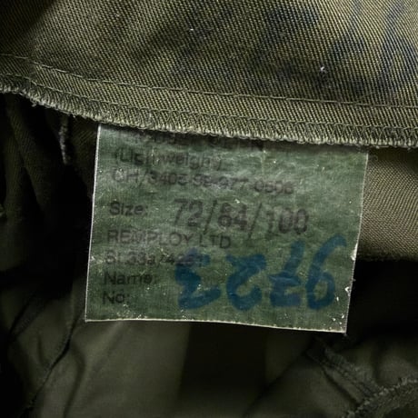 【USED】90s British Army Olive Fatigue Pants with Single Cargo Pocket