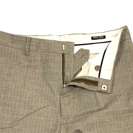 【USED】00'S MIU MIU SLIM CHECK TROUSERS