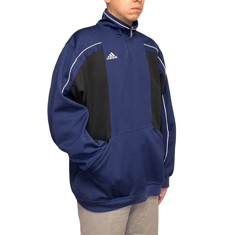 USED】00's adidas BBN SOCCER HALF ZIP TRACK JAC