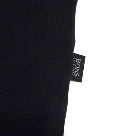 【USED】00's BOSS HUGO BOSS Curved Half-Zip Ribbed Cut-and-Sew Top
