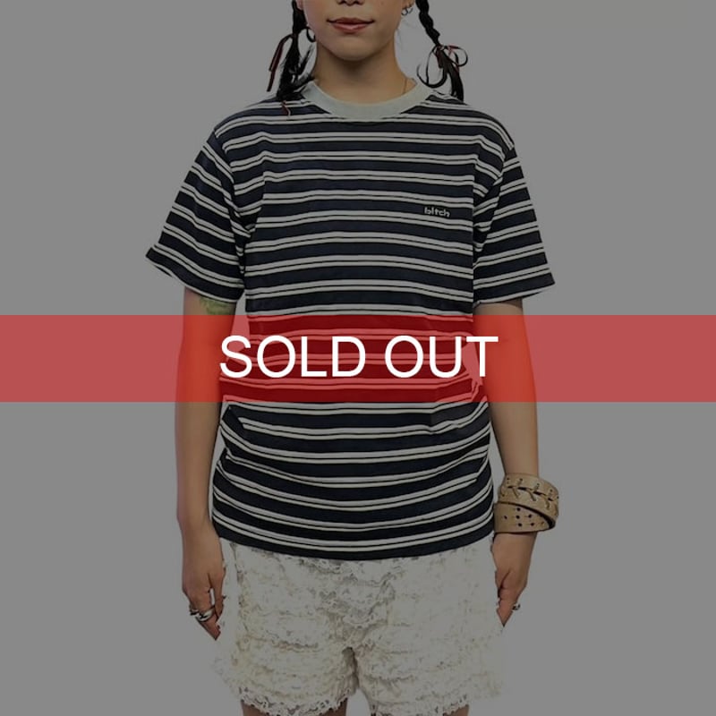 bitch skateboards 長袖ニット・サイドストライプ USED】90's bitch skateboards BORDER T-SHIRT | K
