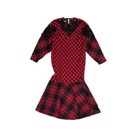 【USED】80'S JESSICA McCLINTOCK CHECK DRESS