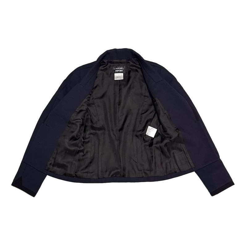 CHANEL UNIFORM ネイビー テーラードジャケット 非売品 USED】CHANEL UNIFORM 2014PRE Navy Tailored Jack