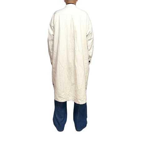 【USED】80's UK VINTAGE PAINTED LINEN SMOCK ATELIER COAT