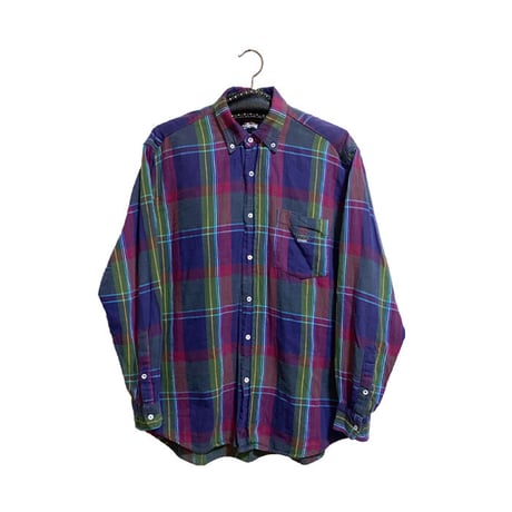 【USED】80'S STUSSY CHECK B.D. SHIRT