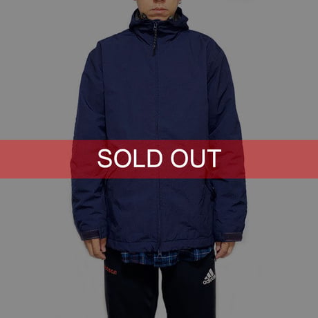 【USED】00'S STUSSY RIPSTOP NYLON HOODED JACKET NAVY