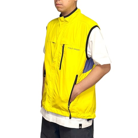 【USED】90's POLO SPORT RALPH LAUREN ZIP VEST YELLOW