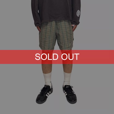 【USED】80's OLD STUSSY CHECK SHORTS GREEN