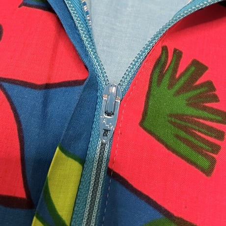 【USED】70'S Sun Fashions OF Hawaii TROPICAL FLOWERS GRAPHIC DRESS
