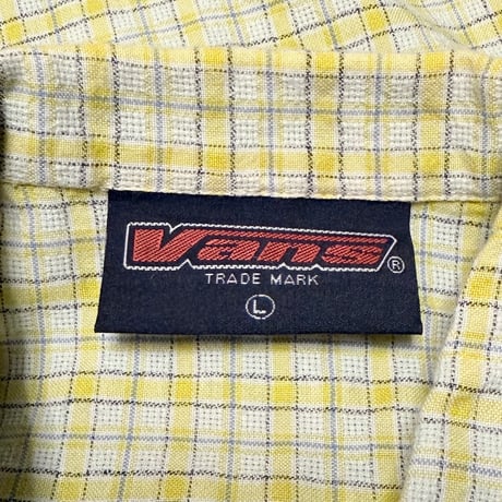 【USED】00's VANS HALF ZIP CHECK SHIRT YELLOW