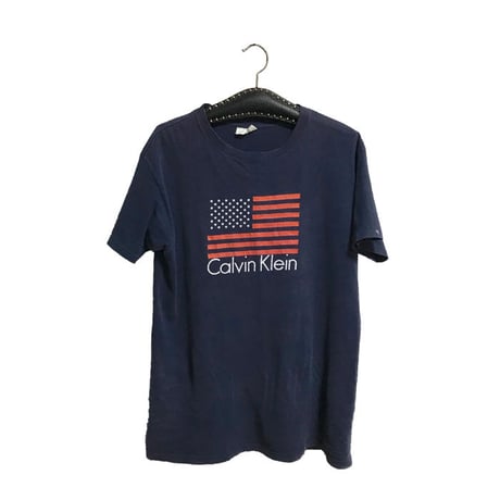【USED】90'S CALVIN KLEIN STAR  AND STRIPES T-SHIRT