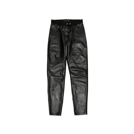【USED】00's MAURITIUS LEATHER × POLYESTER SWITCHING PANTS