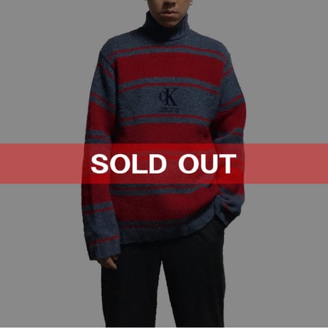 【USED】90'S CK CALVIN KLEIN JEANS HI-NECK WOOL SWEATER
