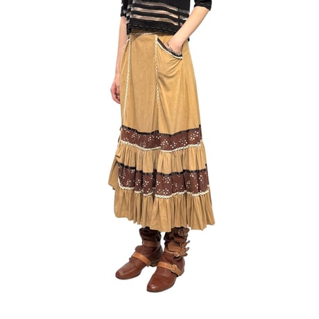 【USED】60's-70's Glensport HOBO GYPSY LONG SKIRT