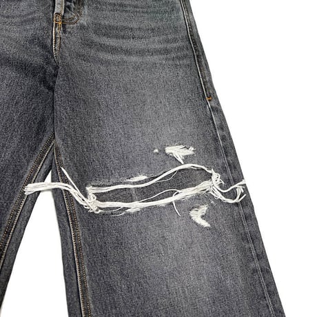【USED】00'S DIESEL CUT-OFF BUGGY DENIM PANTS BLACK