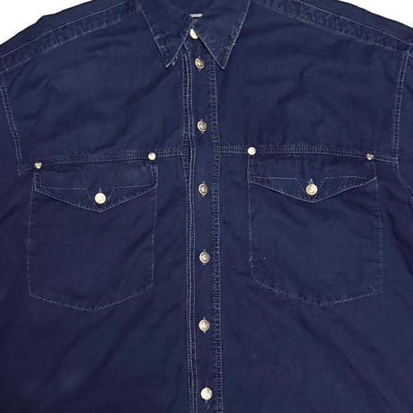 【USED】90's VERSACE JEANS SIGNATURE Indigo Western Shirt