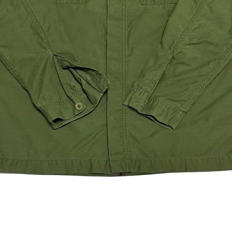 【USED】00's OAKLEY RED TAG COTTON HERRINGBONE SHIRT OLIVE