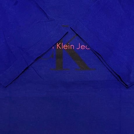 【DEAD STOCK】90's CK Calvin Klein Jeans LOGO T-SHIRT BLUE