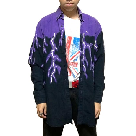 【USED】90'S PURPLE SANDER GRAPHIC SHIRT