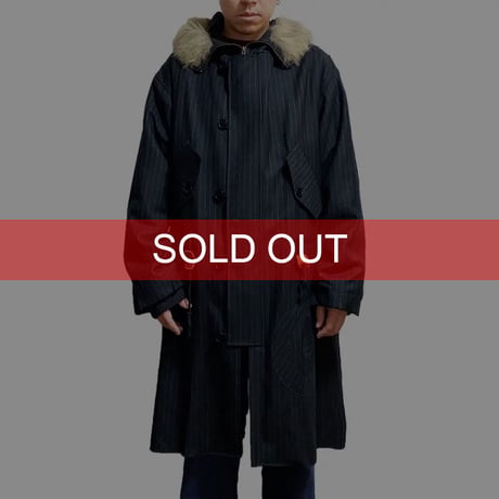 【USED】90'S FAKE LONDON PINSTRIPE FISHTAIL PARKA