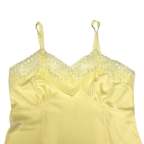 【USED】60's VINTAGE LINGERIE SLIP DRESS LEMON YELLOW
