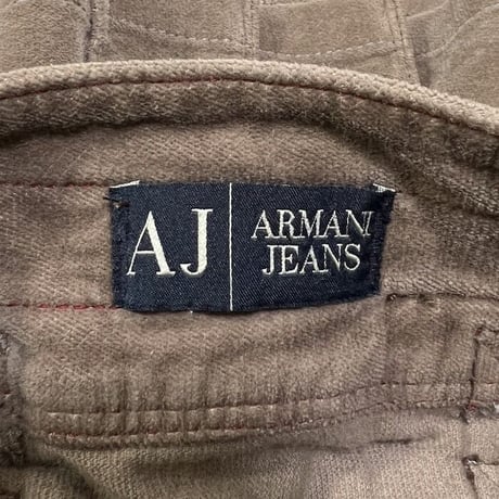【USED】EARLY 00'S ARMANI JEANS VELOUR PLEATS MICRO MINI SKIRT