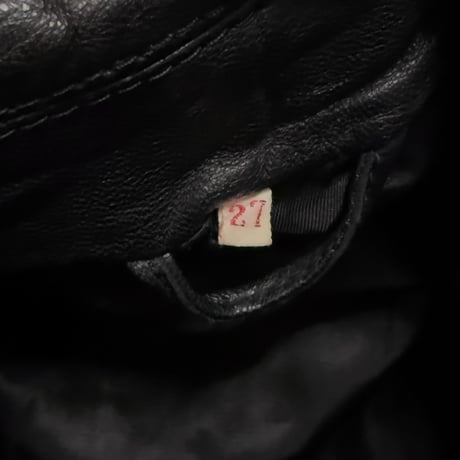 【USED】80's C&A GOAT LEATHER TRENCH COAT BLACK