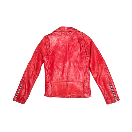 【USED】90's Red Leather Compact Double Riders Jacket