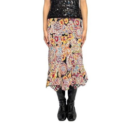 【USED】Vintage Double Vision Reversible Pattern Skirt
