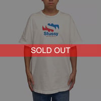 【USED】90's STUSSY  Global Cities Pepsi Color Graphic Logo T-Shirt