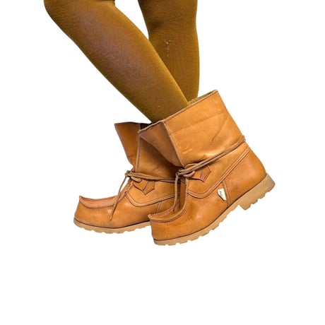 【USED】70's-80's Pirkko Shearling-Lined Leather Winter Boots