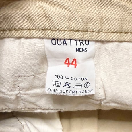 【USED】80's QUATTRO French Cotton Side Line Ankle Pants