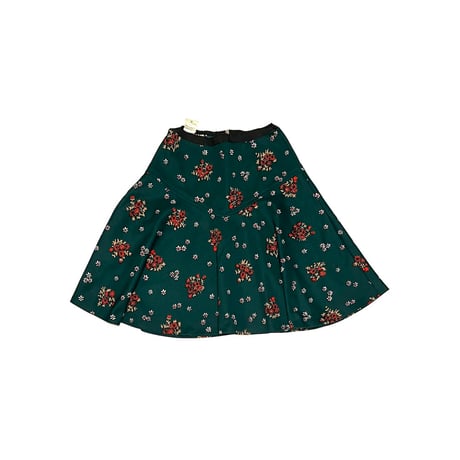 【USED】60's-70's Spinney RETRO FLOWER PATTERN MINI SKIRT GREEN
