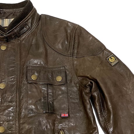 【USED】90'S-00'S BELSTAFF LEATHER MOTORCYCLE JACKET