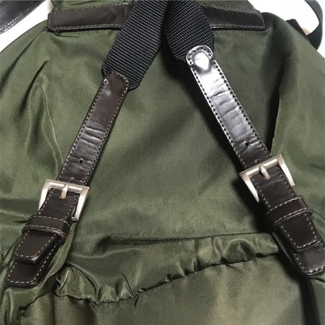 【USED】VINTAGE PRADA NYLON MINI BACKPACK GREEN