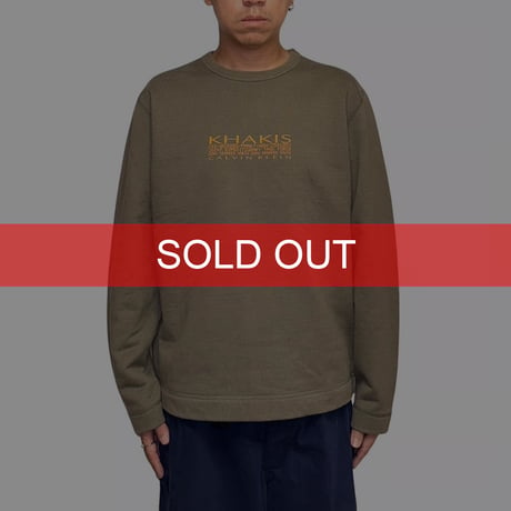 【USED】00's Calvin Klein Khakis Sweatshirt Olive