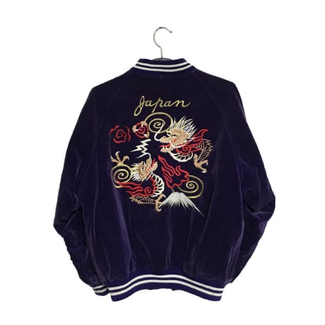 【USED】80'S-90'S VELOR SOUVENIR JACKET PURPLE