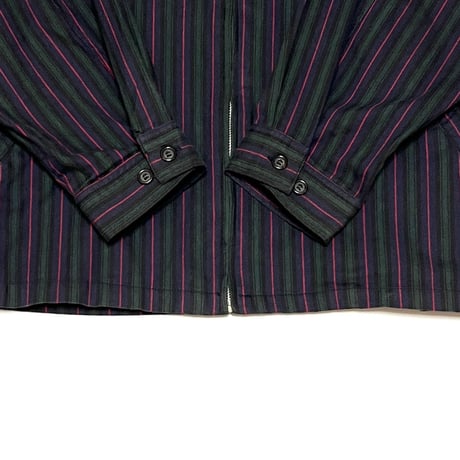 【USED】80's OLD STUSSY STRIPE OVERSIZED DRIZZLER JACKET